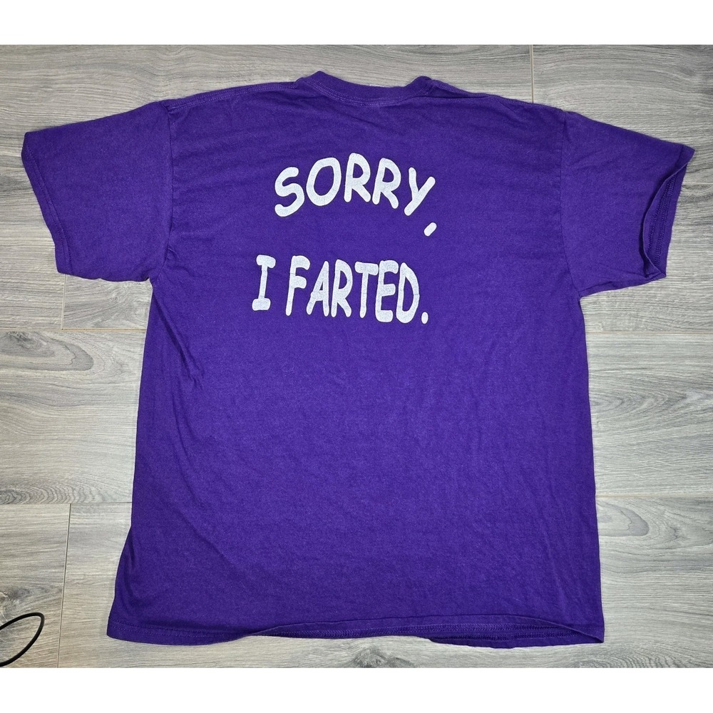 Sorry I Farted T Shirt Womens XL Purple Gildan Heavy Cotton